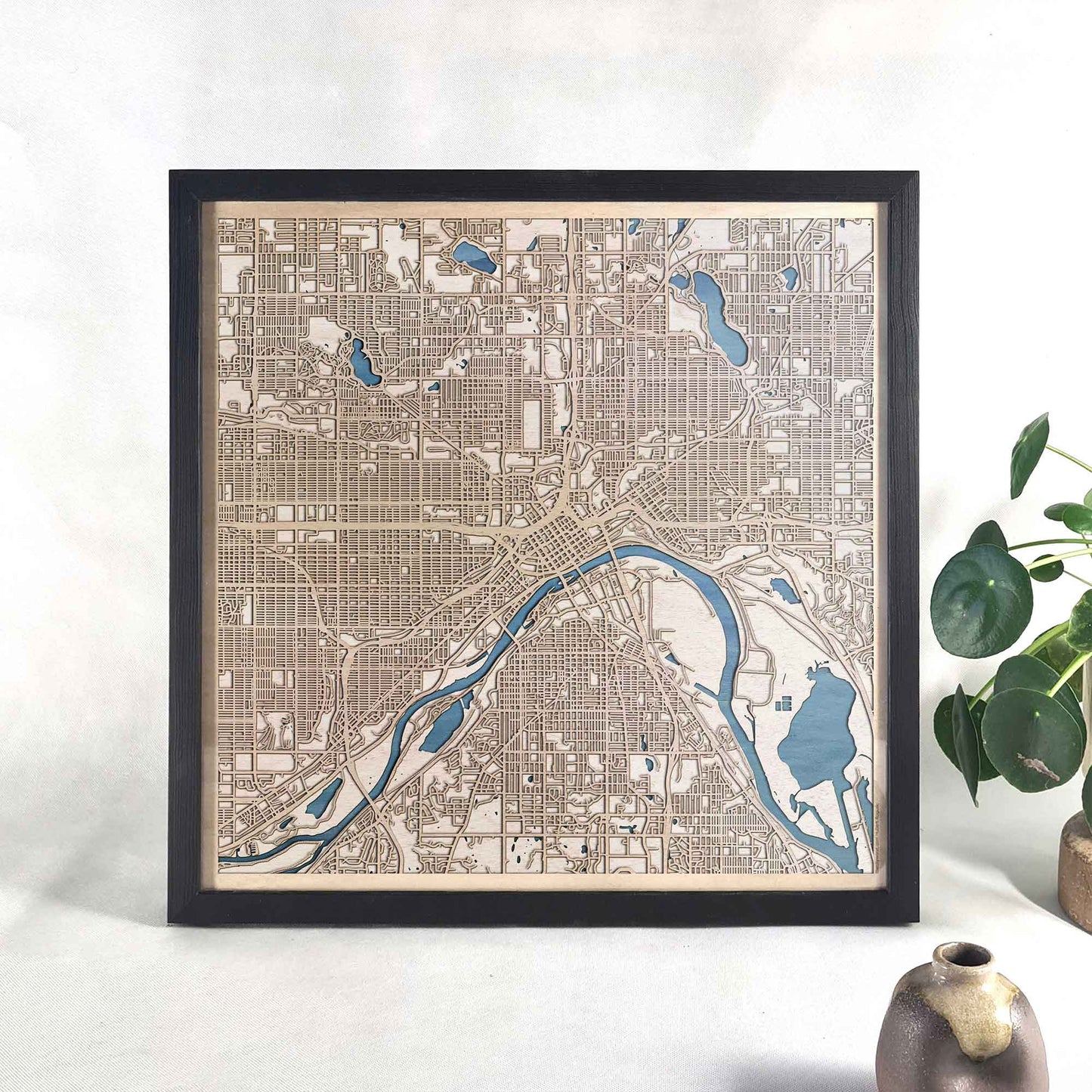 St Paul Wooden Map by CityWood - Custom Wood Map Art - Unique Laser Cut Engraved - Anniversary Gift