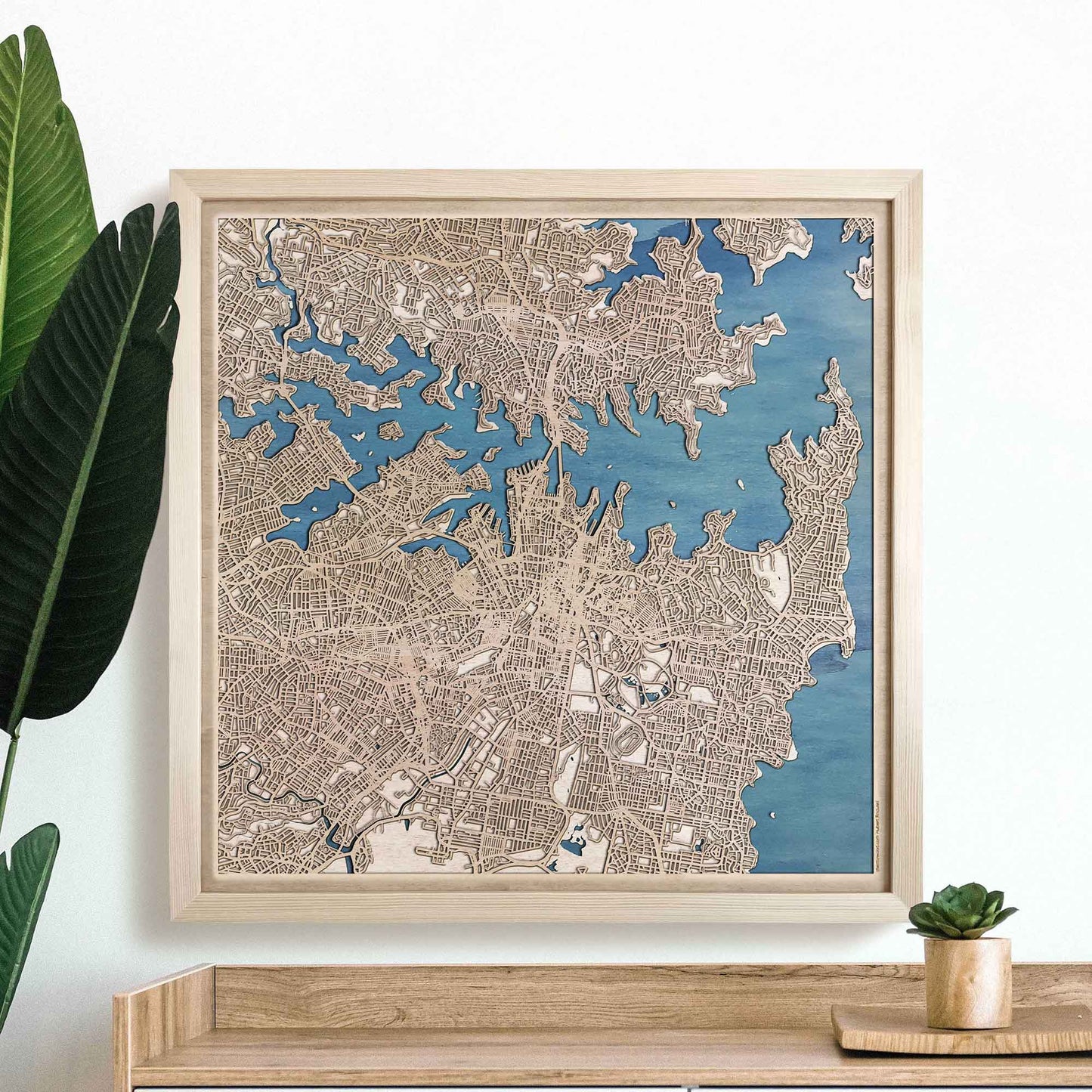 Sydney Wooden Map by CityWood - Custom Wood Map Art - Unique Laser Cut Engraved - Anniversary Gift