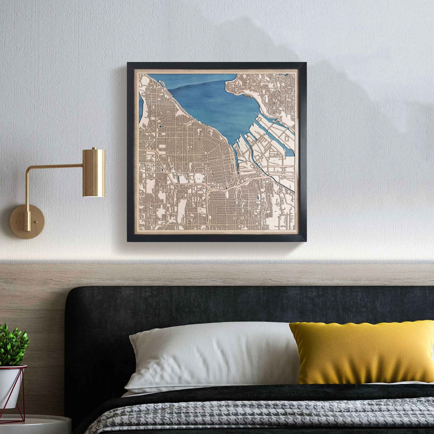 Tacoma Wooden Map by CityWood - Custom Wood Map Art - Unique Laser Cut Engraved - Anniversary Gift