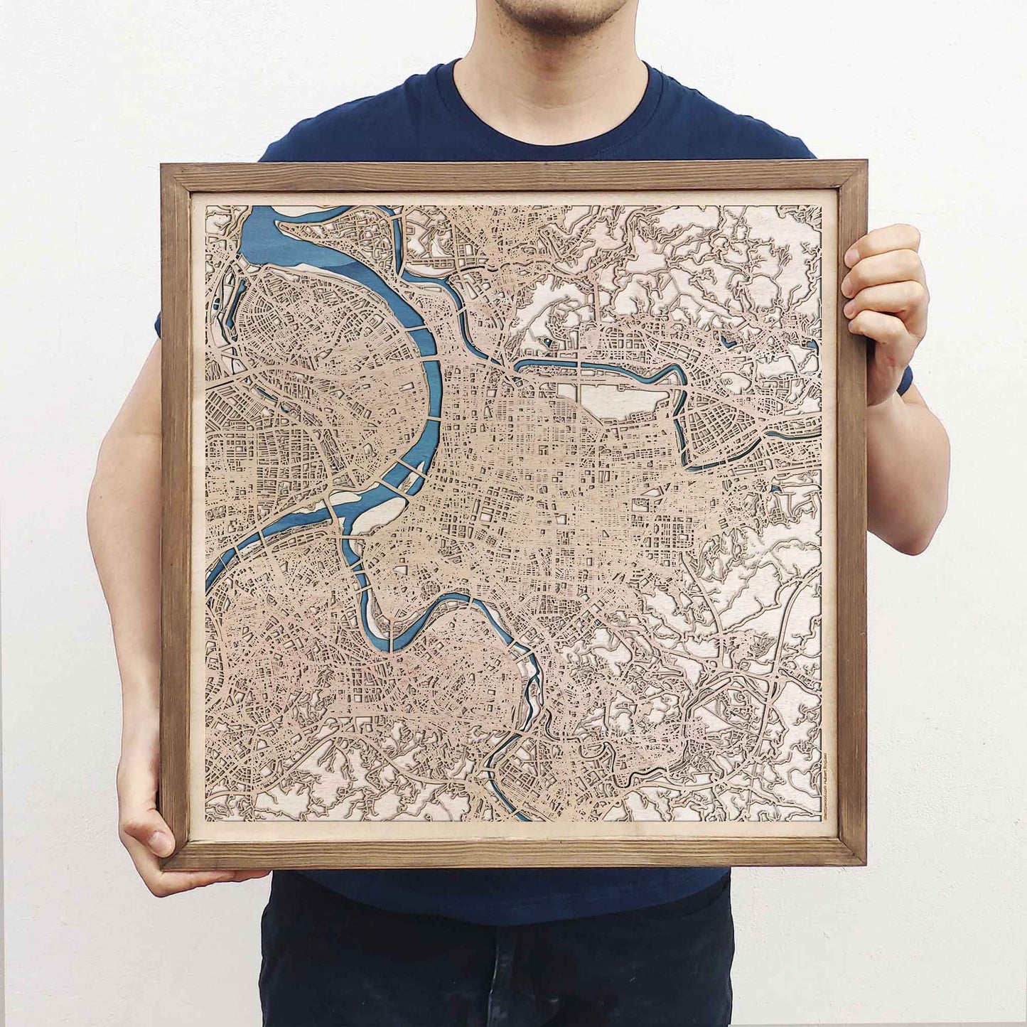 Taipei Wooden Map by CityWood - Custom Wood Map Art - Unique Laser Cut Engraved - Anniversary Gift