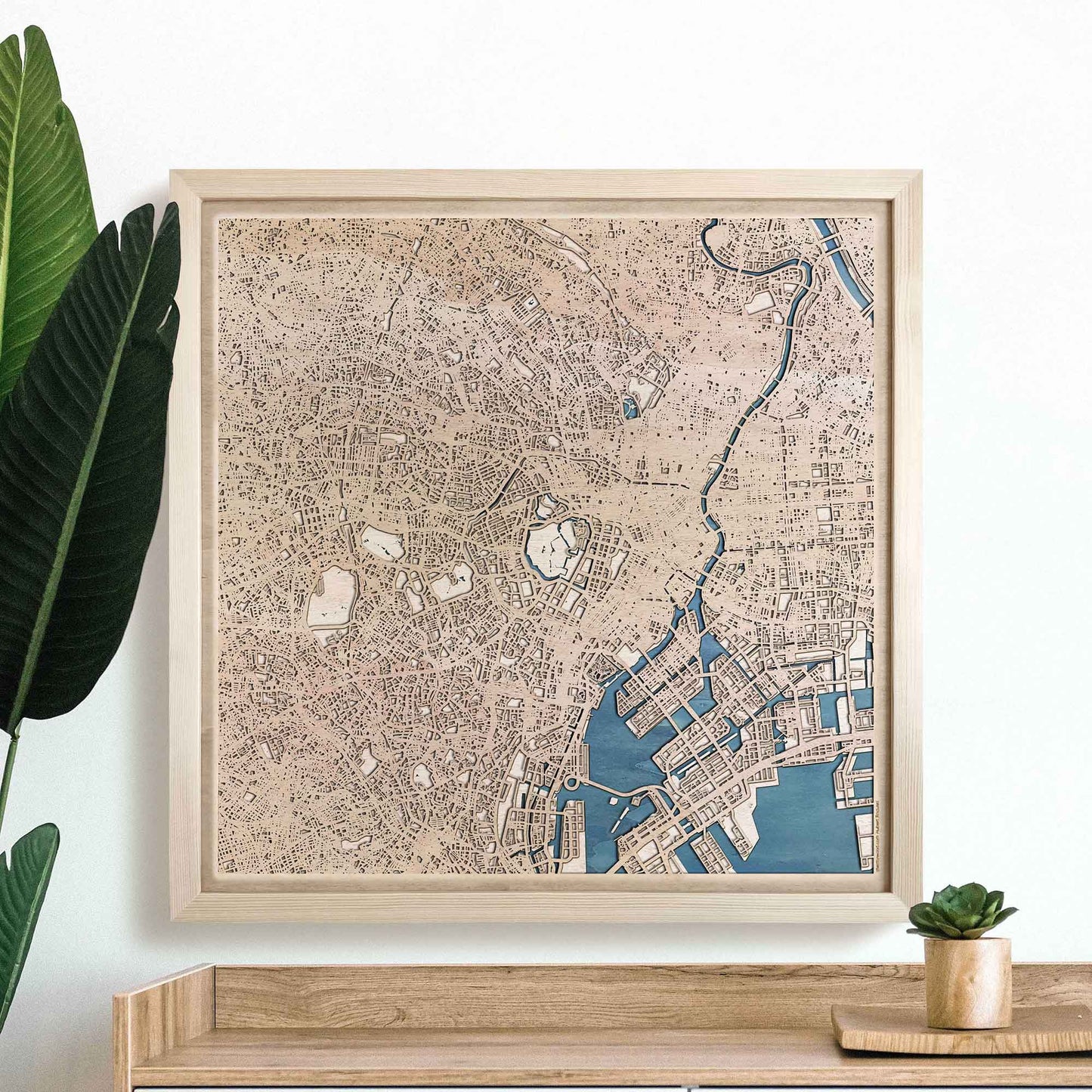 Tokyo Wooden Map by CityWood - Custom Wood Map Art - Unique Laser Cut Engraved - Anniversary Gift