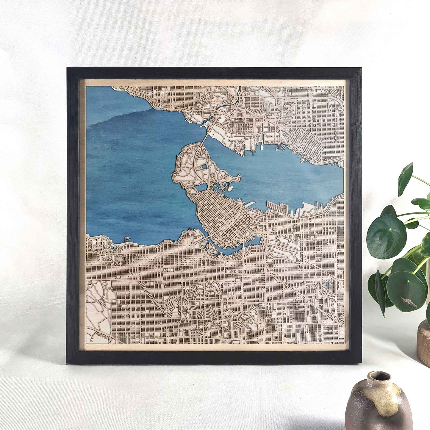 Vancouver Wooden Map by CityWood - Custom Wood Map Art - Unique Laser Cut Engraved - Anniversary Gift