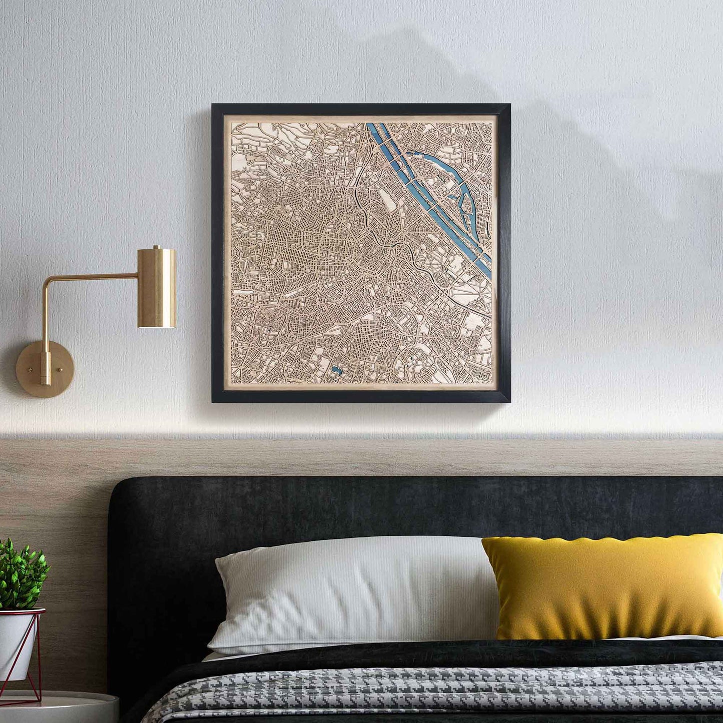 Vienna Wooden Map by CityWood - Custom Wood Map Art - Unique Laser Cut Engraved - Anniversary Gift