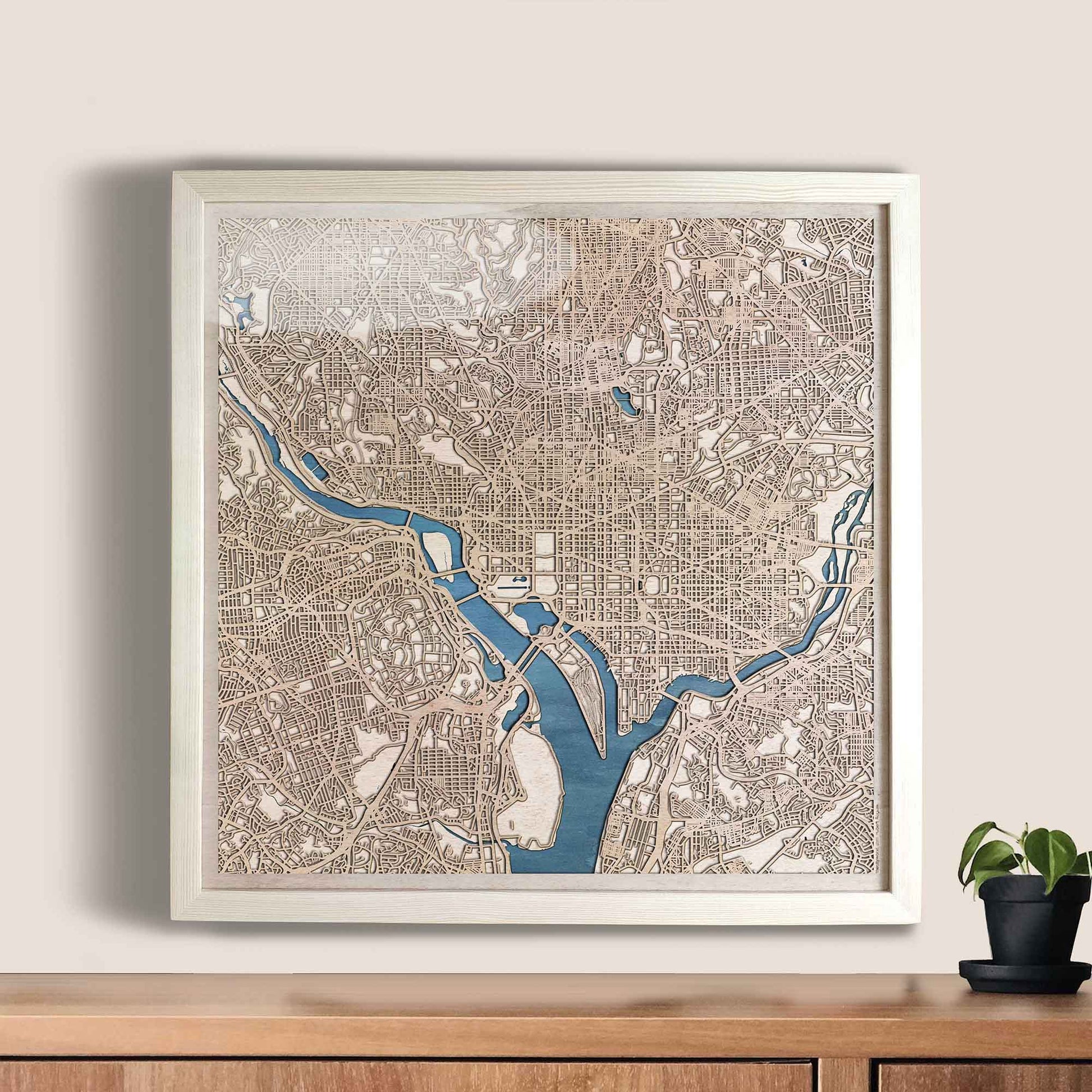 Washington Wooden Map by CityWood - Custom Wood Map Art - Unique Laser Cut Engraved - Anniversary Gift