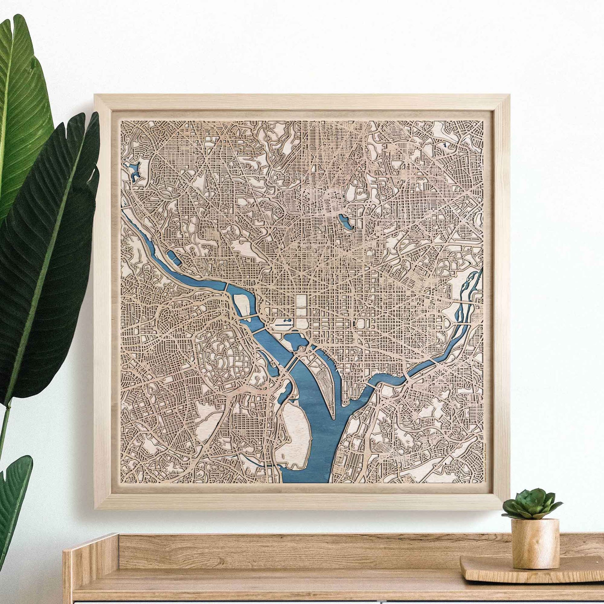 Washington Wooden Map by CityWood - Custom Wood Map Art - Unique Laser Cut Engraved - Anniversary Gift