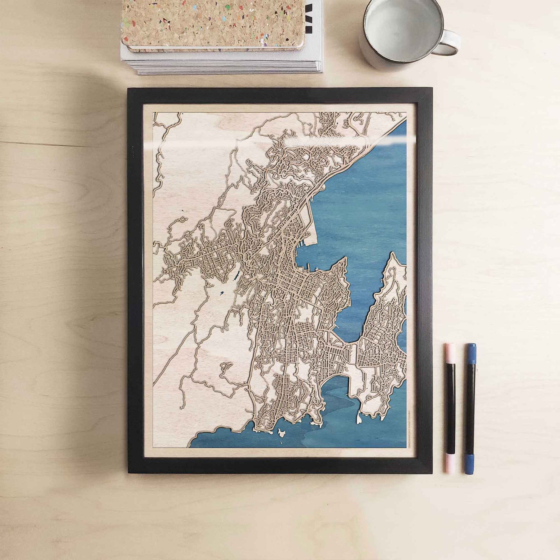 Wellington Wooden Map by CityWood - Custom Wood Map Art - Unique Laser Cut Engraved - Anniversary Gift